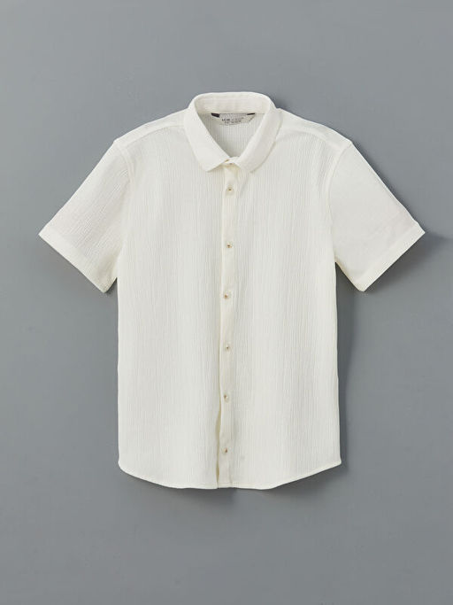 K?sa Kollu Dokulu Erkek ?ocuk G?mlek