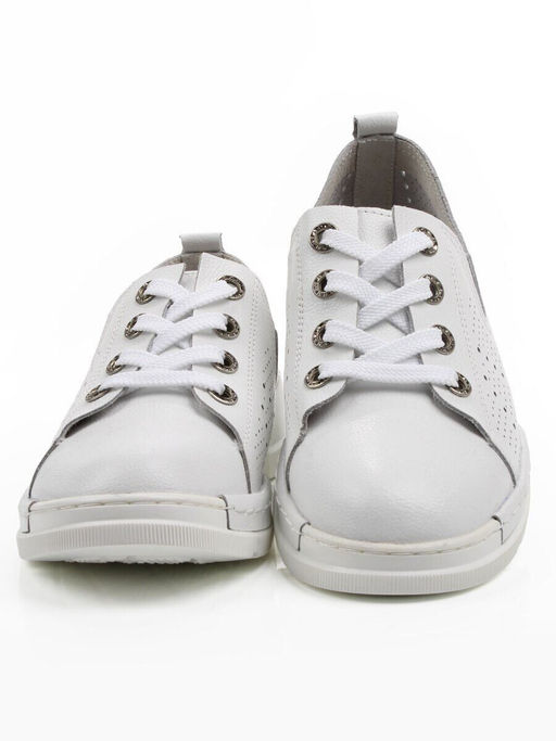 03-YB13-2 WHITE Полуботинки летние женские (натуральная кожа)