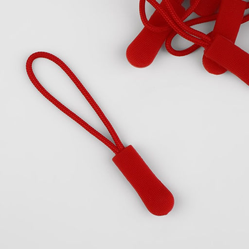 Цена за 7 шт. Пуллер для молнии, 2.5 см, 6×0.8 см, 10 шт., красный