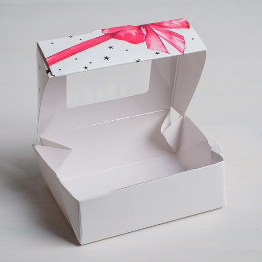 Цена за 10 шт. Кондитерская упаковка, коробка с ламинацией «Подарок», 10×8×3.5 см