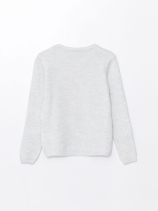 Bisiklet Yaka Desenli Uzun Kollu K?z ?ocuk Triko Kazak - Waikiki фото 2