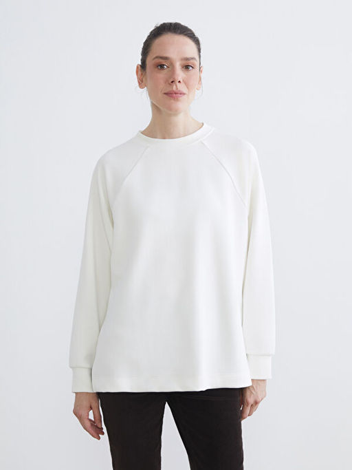 Bisiklet Yaka Oversize Kad?n Sweatshirt Tunik