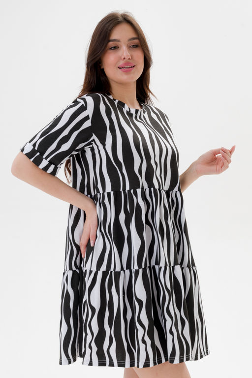 Платье женское из кулирки Бохо зебра макси - Амадэль фото 4