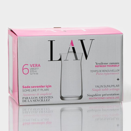 Стаканы Lav «Вера», 370 мл, 13.5×7 см, набор 6 шт., стекло, прозрачные