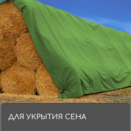 Тент защитный, 5×3 м, плотность 120 г/м², УФ, люверсы шаг 1 м, зелёный/серебристый