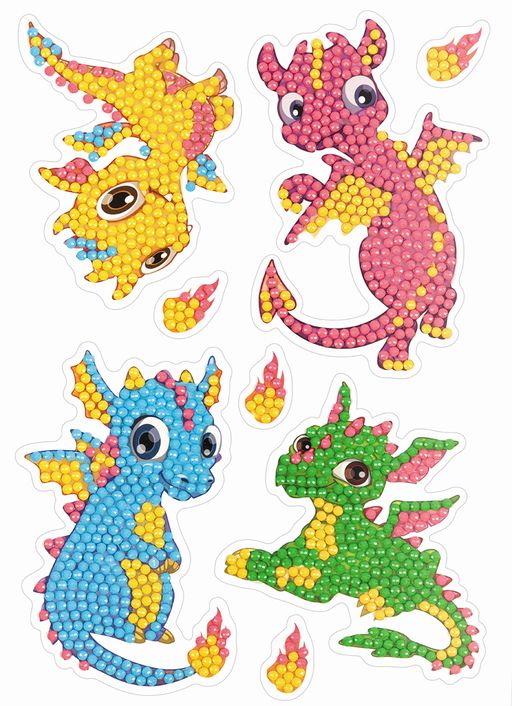 Кристальная (алмазная) мозаика ФРЕЯ ALVN-123 наклейки Дракончики 14 х 19.5 см