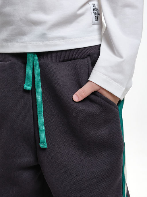 Брюки с лампасом для мальчика штаны спортивные 22-7681 светлый графит - Mini maxi фото 33