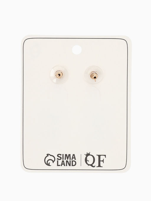 Серьги со стразами «Клео» классика, цвет изумрудный в золоте