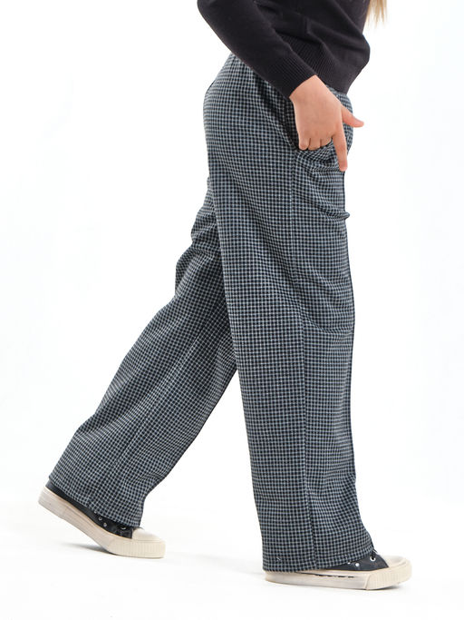 Брюки палаццо в клетку штаны для девочки детская одежда вещи 22-7859 черная клетка - Mini maxi фото 12