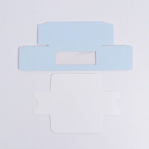 Цена за 5 шт. Коробка для макарун, кондитерская упаковка, «Голубая», 5.5 х 12 х 5.5 см