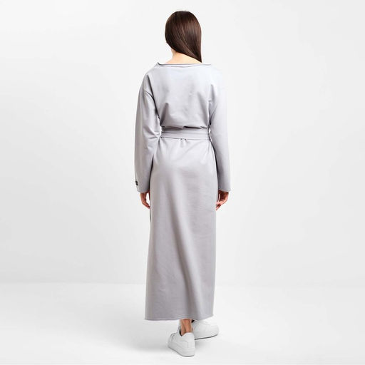 Платье женское миди с разрезом MIST, серое, размер 46-48 (L-XL)