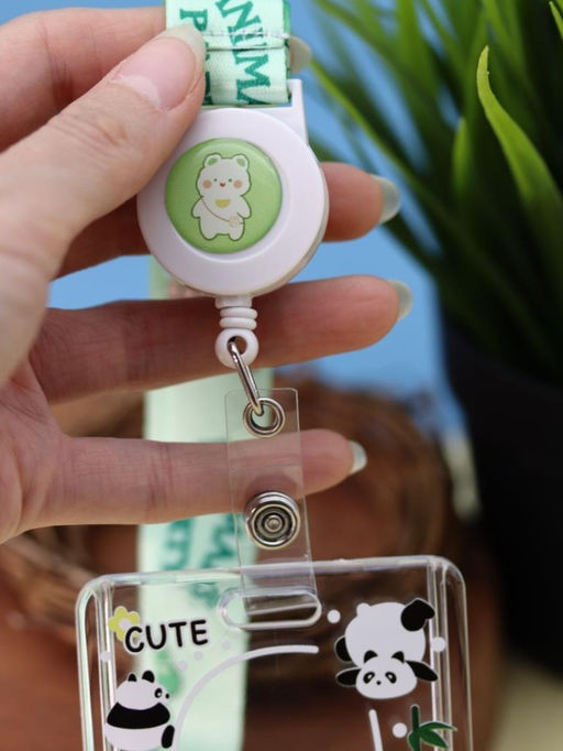 Футляр для карт на ленте ПО ПЛАНУ. "Cute panda", transparent