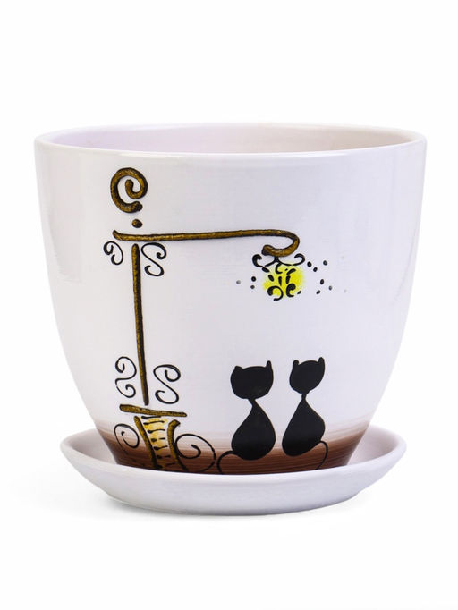 Горшок для цветов Вечер, керамика, с поддоном, набор 4 шт.: 400 мл, 1 л, 2.5 л, 5 л - Simaland фото 2