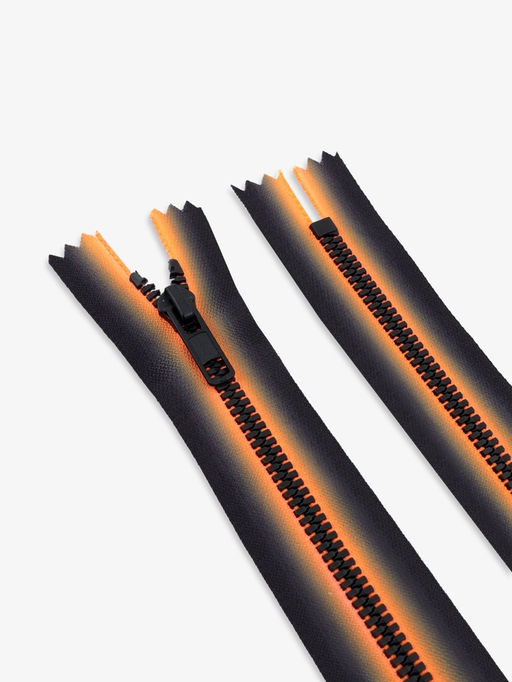 Цена за 10 шт. Молния «Трактор», №5, неразъёмная, замок автомат, 20 см, оранжевая, чёрная