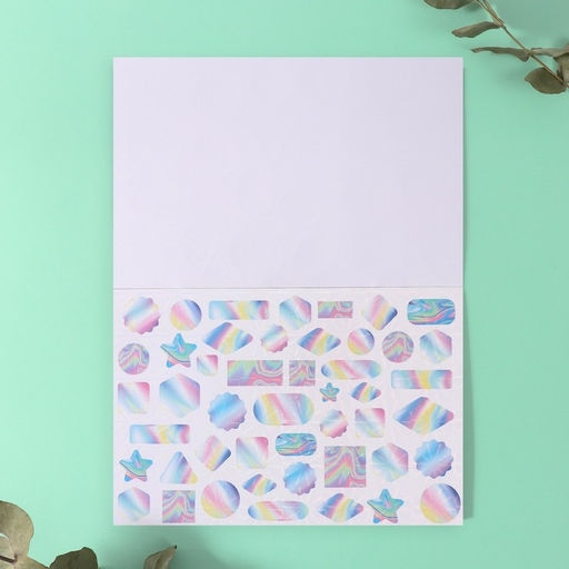 Наклейки в книжке «Космография», 3 фона, голография, 20.7×14.2 см