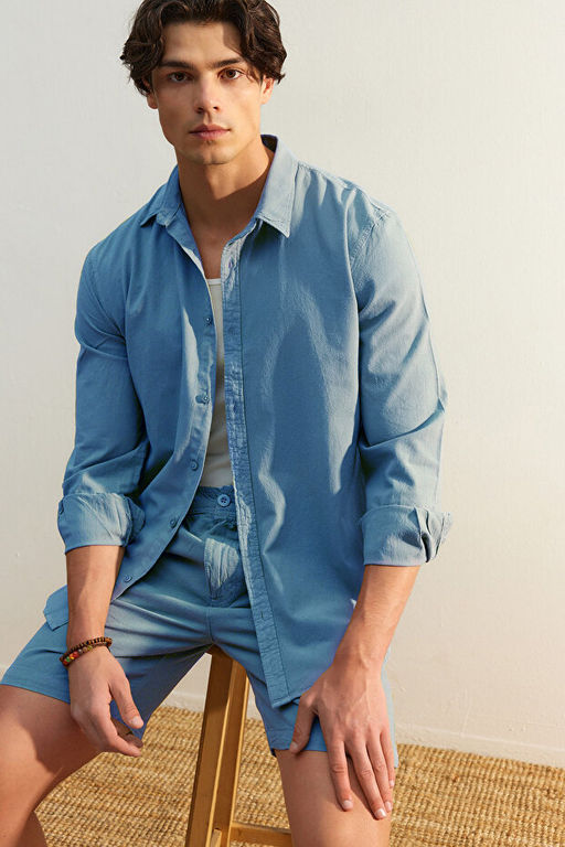 Mavi Unisex Regular Fit %100 Pamuklu Keten G_r_n_ml_ G_mlek TMNSS23GO00099 - Trendyolmilla фото 2