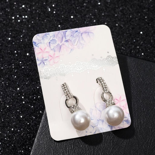 Серьги с жемчугом Шарики и сцепление колец, цвет белый в серебре - Queen fair фото 4