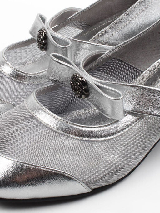 06-H36A-55C GREY/SILVER Туфли женские (натуральная кожа)