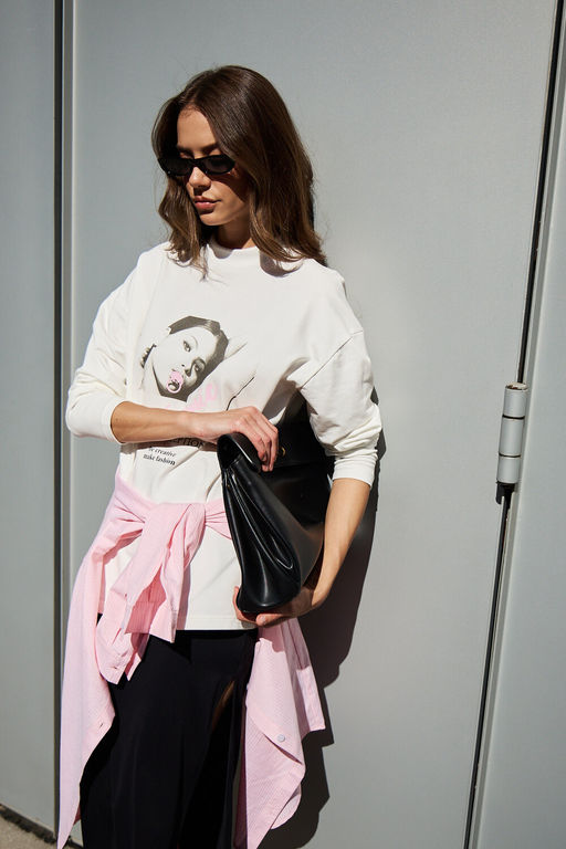 Лонгслив оверсайз с принтом