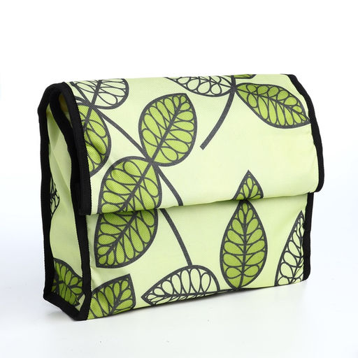 Сумка тележка хозяйственная «Листья», складная, 2 колеса, 32×13×52 см, зелёная