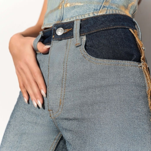 Джинсы прямые с эффектом изнанки Matera (dark blue) - Charutti фото 3