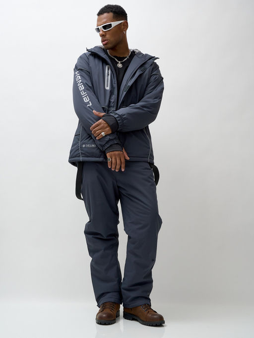 Горнолыжный костюм мужской зимний темно-серого цвета 383TC - Mtforce фото 22