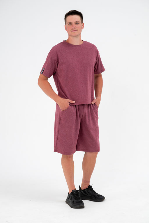 Костюм из футера унисекс бордо-меланж - Амадэль фото 18