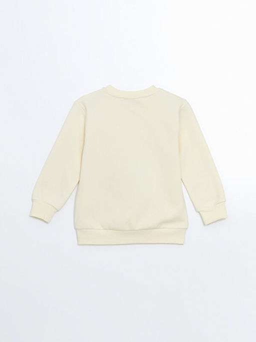 Bisiklet Yaka Bask?l? K?z Bebek Sweatshirt