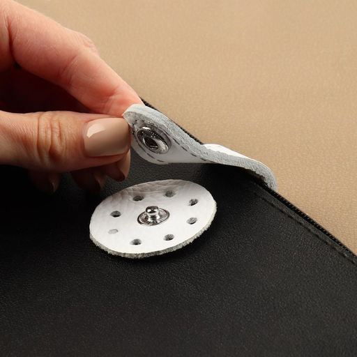 Застёжка пришивная для сумки, на кнопке, из натуральной кожи, 13,5 2,5 см, цвет белый/серебряный - Simaland фото 5