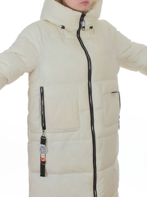 H-2209 MILK/WHITE Пальто зимнее женское (200 гр. холлофайбер)