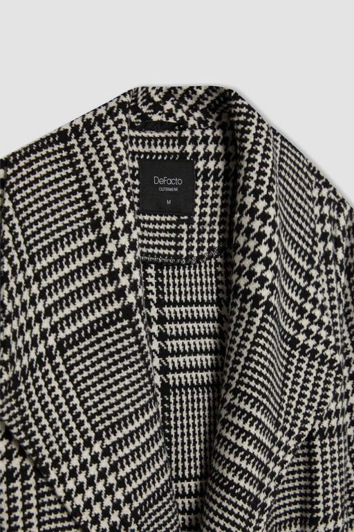 Пальто каше стандартного кроя с клетчатым узором - Defacto фото 8