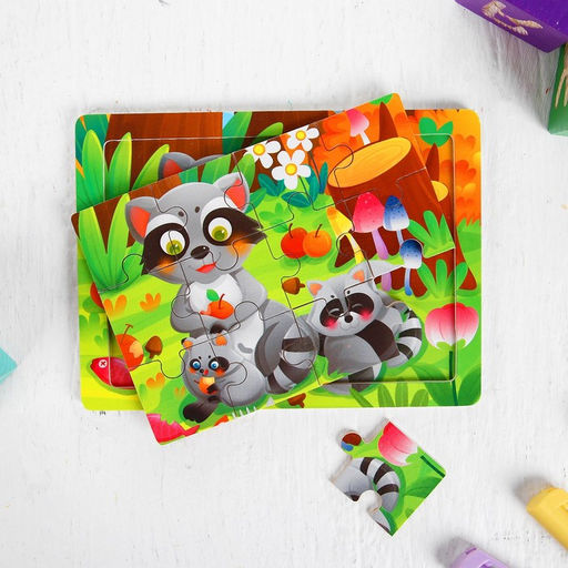 Пазл Еноты 12 элементов 0,414,511 см - Simaland фото 2