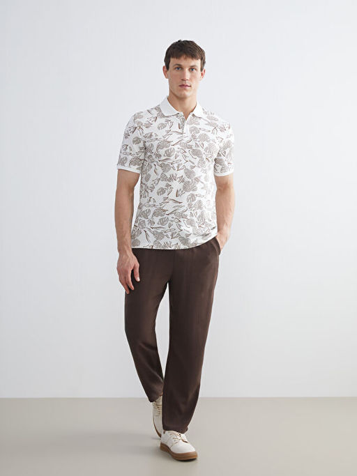 Polo Yaka Desenli Pike Erkek Ti??rt