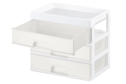 Органайзер для мелочей 3 ящика 25,8*17,8*22,5 см белый/перламутр (модель 340306) - Elan gallery фото 4