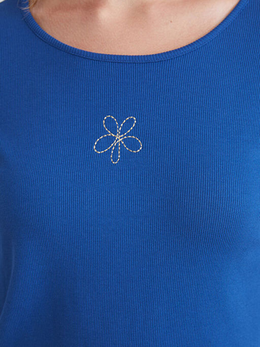 Bisiklet Yaka Bask?l? Kad?n Pijama Tak?m?