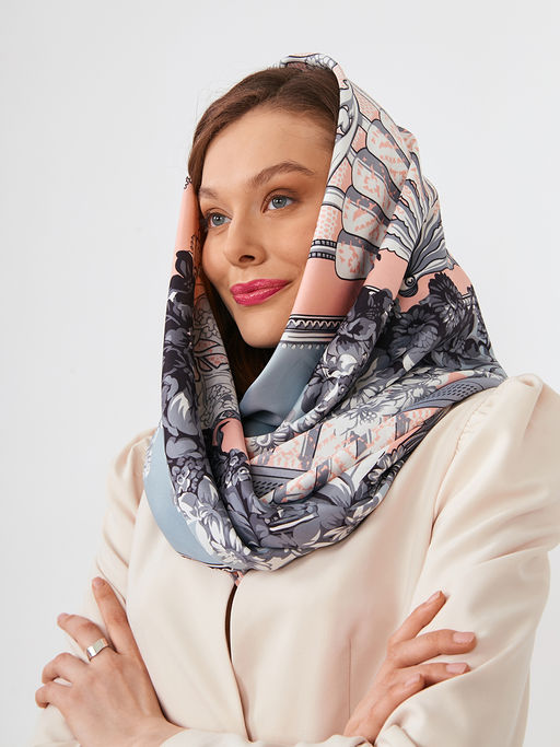 Большой, мягкий, тонкий и очень нежный двусторонний платок с рисунком. - Tantino фото 14