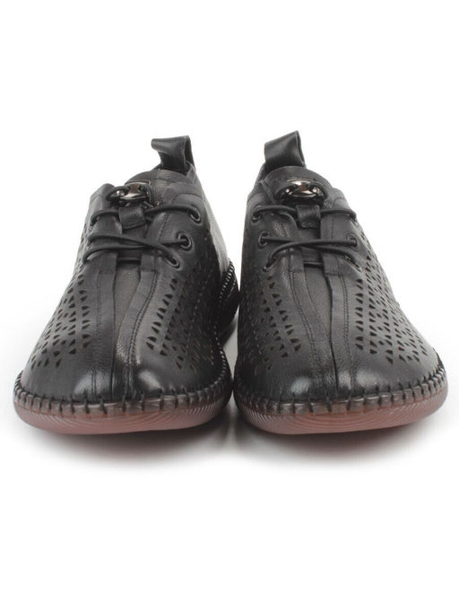 03-5005-1 BLACK Полуботинки женские летние (натуральная кожа)