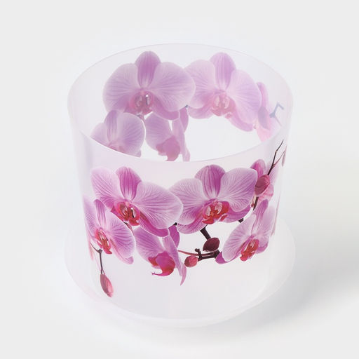 Горшок для орхидей с поддоном Деко, 2.4 л, пластиковый, прозрачный