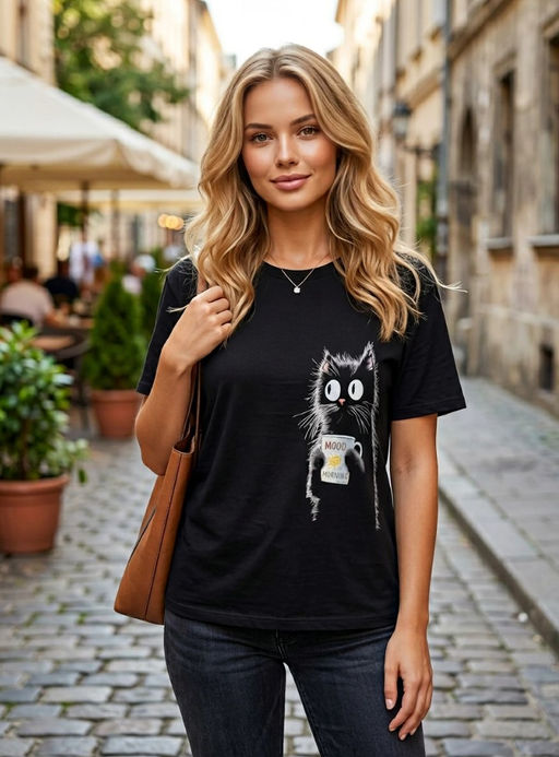 K13548 Футболка OVER SIZE (хлопок) ЧЕРНЫЙ