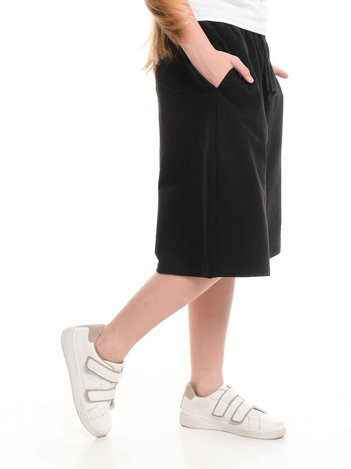 Шорты Багги Бермуды для девочки школьные 22-7696 черный - Mini maxi фото 5