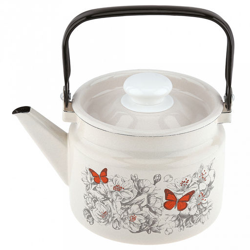 "Яблоневый цвет" Чайник эмалированный 2л, металлическая крышка (Россия)