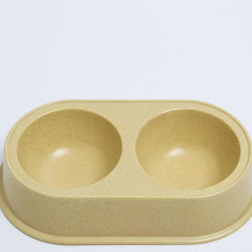 Миска бамбуковая двойная, 23,5 х 13 х 5 см, желтая - Пижон фото 3