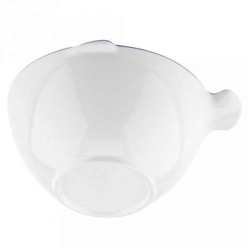 "Синий полосатик" Салатник фарфоровый 600мл, д14,2см, h7см, с ручкой хвостом и плавниками (длина 16,2см), отводка, белый (Китай)