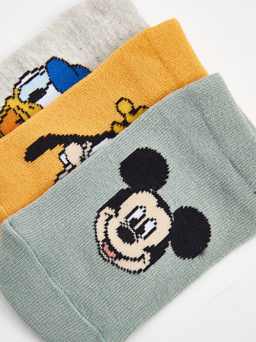 Mickey Mouse Bask?l? Erkek Bebek Patik ?orap 3l? - Waikiki фото 3
