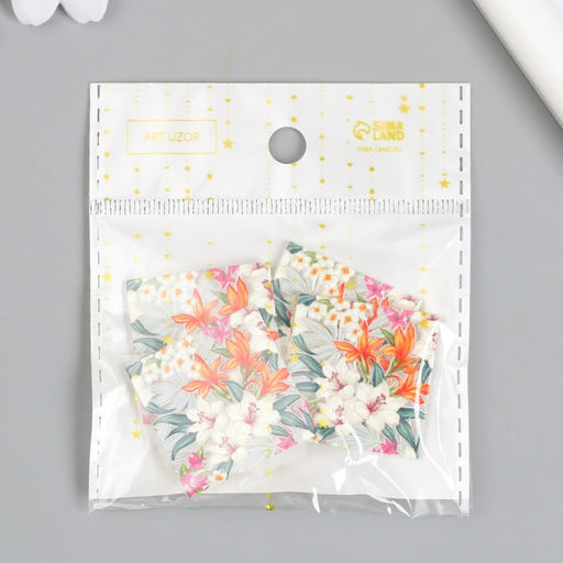 Цена за 4 шт. Декор для творчества акрил Лилии в саду, 0.2?3?3.1 см