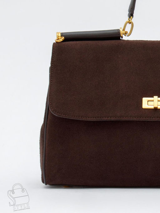 Сумка женская кожаная 1115M coffee Polina&Eiterou