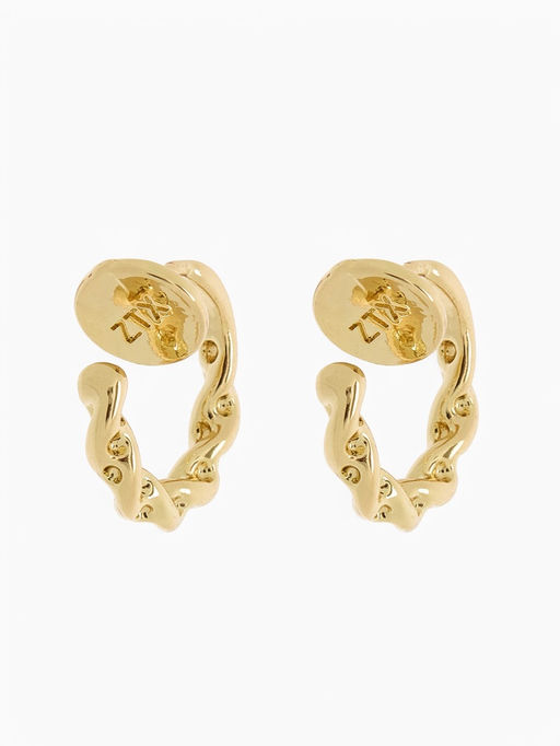 Клипсы для ушей QF Тренд кольцо переплетение, цвет золото