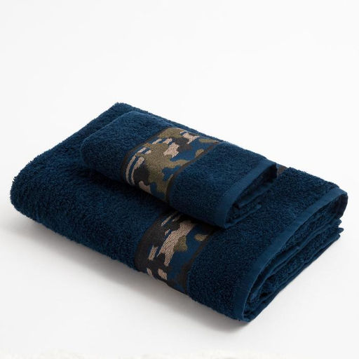 Полотенце махровое Love Life Милитари 70?130 см, цв. синий, 100% хлопок, 360 г/м?