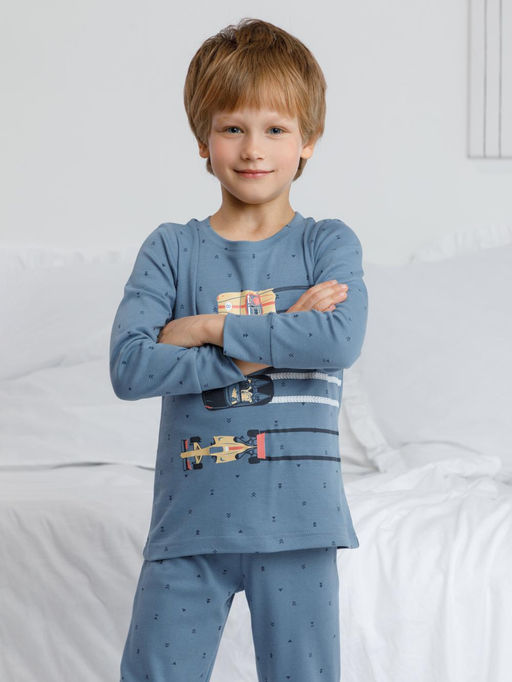 К 1621/синий джинс,стрелки пижама дет