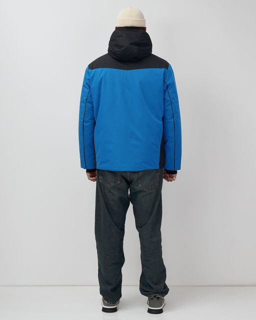 Горнолыжная куртка мужская зимняя голубого цвета 7611Gl